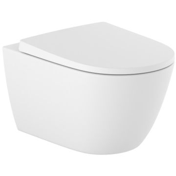 Vas WC suspendat Roca Ona Rimless 36x53 cm evacuare orizontala, alb mat