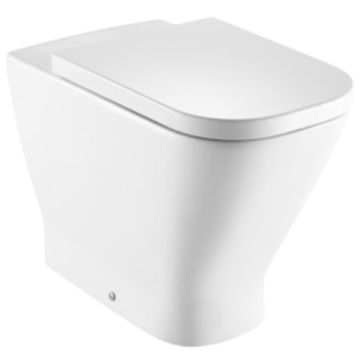 Vas WC pe pardoseala Roca The Gap Rimless 34x54 cm evacuare orizontala sau verticala, lipit de perete