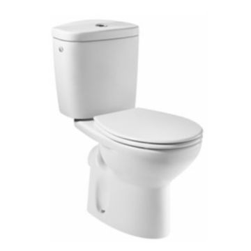 Set Vas WC pe pardoseala cu rezervor aparent si capac Roca Victoria 35x66 cm evacuare orizontala