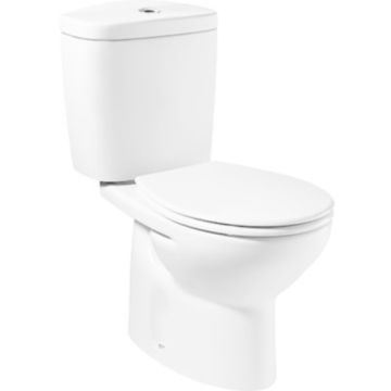 Set Vas WC pe pardoseala cu rezervor aparent si capac Roca Victoria 35x66 cm evacuare verticala
