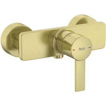 Roca Targa Baterie dus monocomanda, auriu mat (brushed brass)