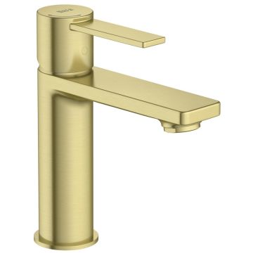 Baterie chiuveta baie Roca Targa, Cold Start H16 cm, fara ventil, auriu mat (brushed brass)