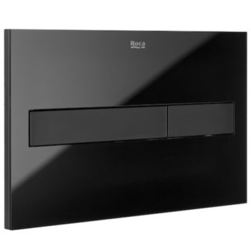 Roca Duplo PL7 Clapeta de actionare Dual Flush, sticla negru lucios