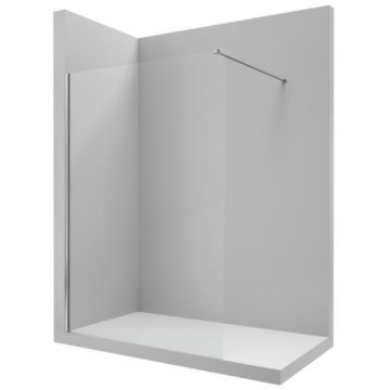 Perete sticla dus Walk In Roca District 90xH200 cm, profil crom
