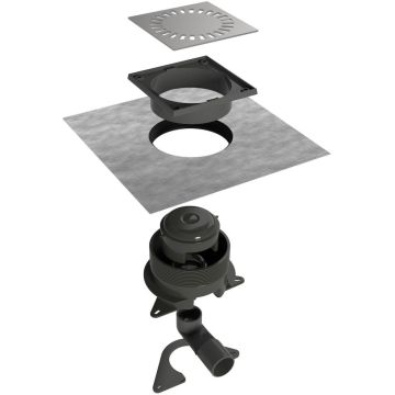 Set sifon pardoseala Easy Drain Aqua Brilliant cu capac din inox satinat