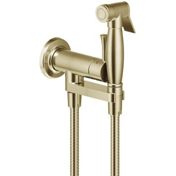 Nobili Loop Retro Baterie bideu monocomanda cu dus igienic, bronz mat (ancient bronze)