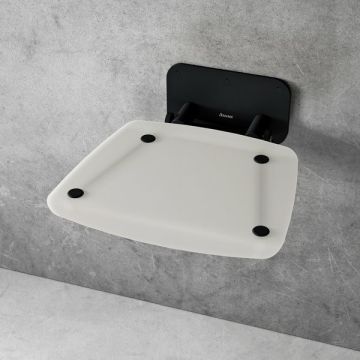 Scaun dus rabatabil dreptunghiular Ravak Ovo B II, opal/negru
