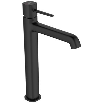 Baterie lavoar pe blat neagra mat Laveo Pola, cu ventil click-clack, H30 cm