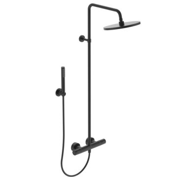 Coloana dus cu baterie si termostat Ideal Standard CeraTherm T25 Stick, negru mat (silk black)