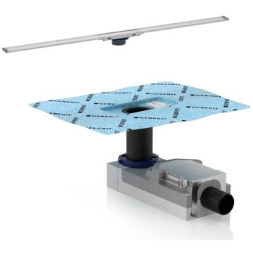 Set promo Rigola dus Geberit CleanLine 20 set complet, corp de baza H6.5 cm
