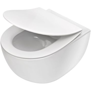 Set Vas WC suspendat cu capac soft close Deante Peonia Rimless 36x51 cm evacuare orizontala