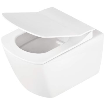 Set Vas WC suspendat cu capac Deante Anemon Rimless 37x52 cm evacuare orizontala