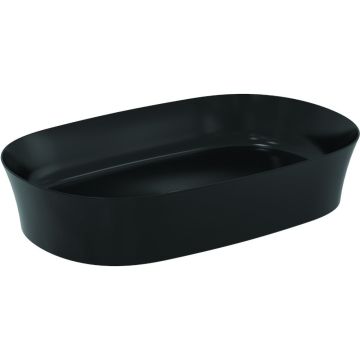 Lavoar baie pe blat, negru mat, oval Ideal Standard Ipalyss 60x38 cm, fara preaplin si fara gaura