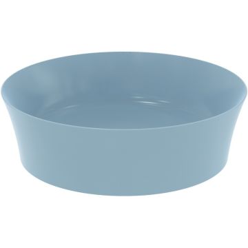 Lavoar baie pe blat, albastru, rotund Ideal Standard Ipalyss 40x40 cm, fara preaplin si fara gaura