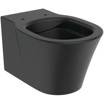 Vas WC suspendat Ideal Standard Connect Air Rimless 36x54 cm evacuare orizontala, negru mat