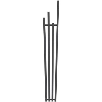 Radox Fan Calorifer (radiator) decorativ 285xH1800 mm, negru texturat