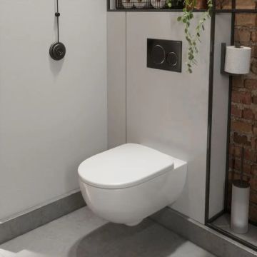 Set Vas WC suspendat cu capac soft close Geberit Selnova Premium Rimfree 36x53 cm evacuare orizontala