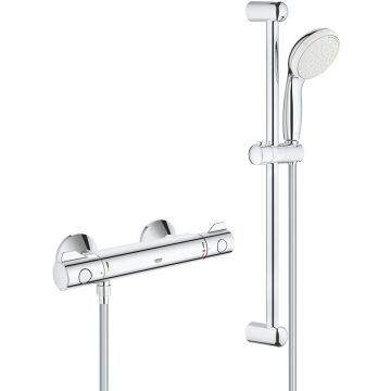 Grohe Grohtherm 800 Baterie dus cu termostat si set de dus cu bara 60 cm