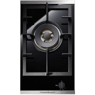 Kuppersbusch Premium+ Varioline Wok GWS 3811.0 ED Plita cu gaz din cristal 30x52 cm, negru