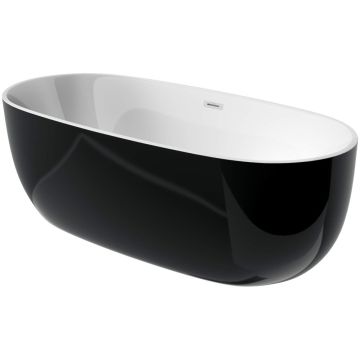 Cada freestanding ovala Deante Alpinia acril 170x80 cm, negru/alb