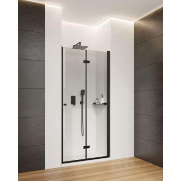 Usa dus plianta Deante Kerria Plus 80xH200 cm, montaj in nisa, profil negru