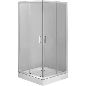 Cabina dus patrata cu usi glisante Deante Funkia 80x80 cm, profil crom