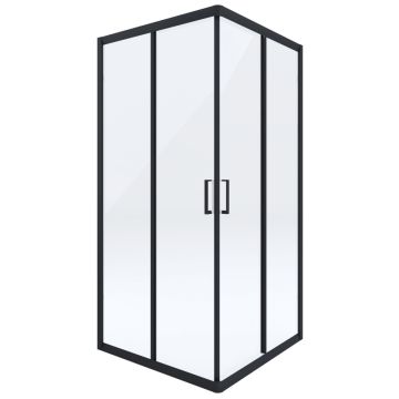 Cabina dus patrata cu usi glisante Deante Funkia 90x90 cm, negru