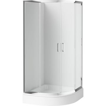 Cabina dus semirotunda cu usi glisante Deante Funkia 90x90 cm, profil crom