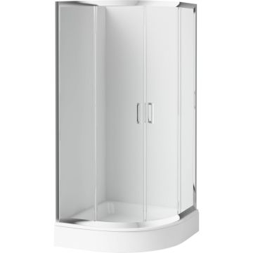 Cabina dus semirotunda cu usi glisante Deante Funkia 80x80 cm, profil crom
