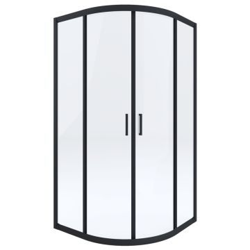 Cabina dus semirotunda cu usi glisante Deante Funkia 90x90 cm, negru