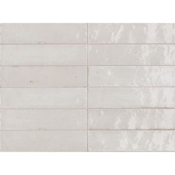 Gresie exterior / interior portelanata alba 6x24 cm, Marazzi Lume White Lux