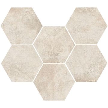 Gresie interior portelanata alba 21x18.2 cm, Marazzi Clays Cotton