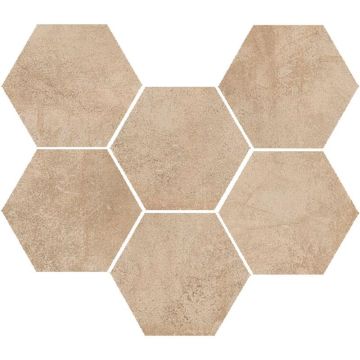 Gresie interior portelanata bej 21x18.2 cm, Marazzi Clays Sand