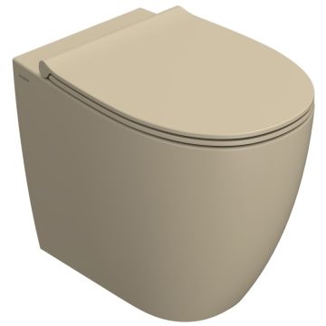 Vas WC pe pardoseala Globo 4All Rimless 36x54 cm evacuare orizontala sau verticala, crem mat (perla)