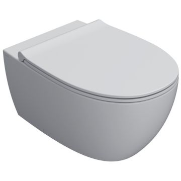 Vas WC suspendat Globo 4All Rimless 36x54 cm evacuare orizontala, crem deschis mat (ghiaccio)