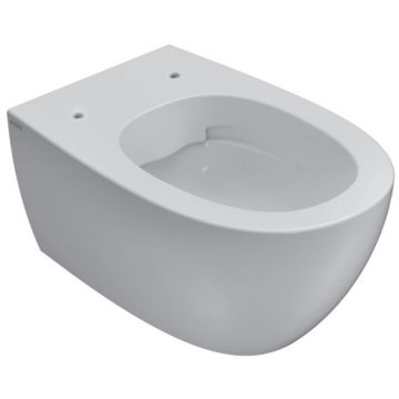 Vas WC suspendat Globo 4All Rimless 36x54 cm evacuare orizontala, alb lucios