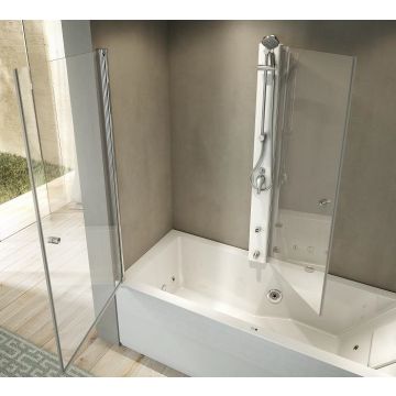 Panel dus Jacuzzi Mix 80, cu paravane batante din sticla, 80x80 cm