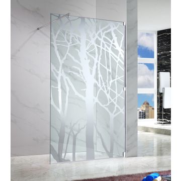Perete sticla dus Walk In Belform Nature 150xH200 cm, design copac