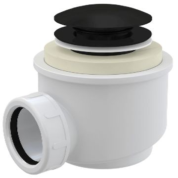 Besco Sifon cada cu click-clack pentru cazi freestanding, capac negru mat
