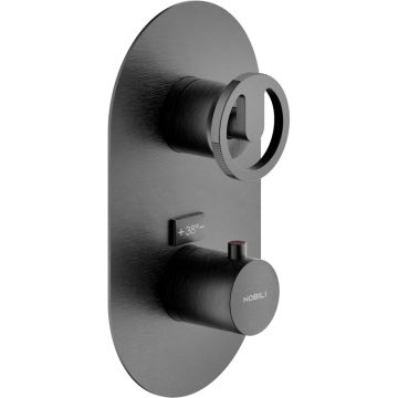 Nobili Sole Baterie dus cu termostat cu 2 iesiri, antracit (graphite brushed PVD)