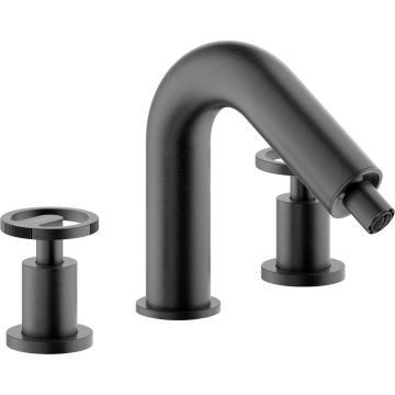 Nobili Sole Baterie bideu dubla comanda si ventil click-clack, antracit (graphite brushed PVD)