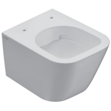 Vas WC suspendat Globo Stone Rimless 37x45 cm evacuare orizontala, alb lucios