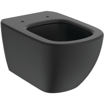 Vas WC suspendat Ideal Standard Tesi AquaBlade 37x54 cm evacuare orizontala, negru mat