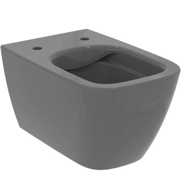 Vas WC suspendat Ideal Standard I.Life B Rimless 36x54 cm evacuare orizontala, gri inchis
