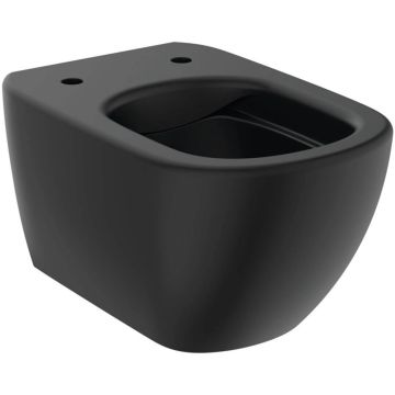 Vas WC suspendat Ideal StandardTesi A Rimless 36x53 cm evacuare orizontala, negru mat