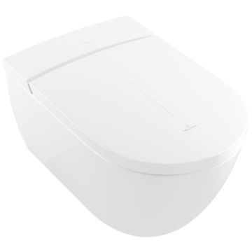 Set Vas WC cu bideu electronic suspendat cu capac soft close si telecomanda Villeroy & Boch ViClean-I100 Rimless 39x60 cm evacuare orizontala