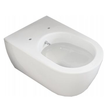 Vas WC cu bideu suspendat Hatria Fusion Rimless 36x54 cm evacuare orizontala