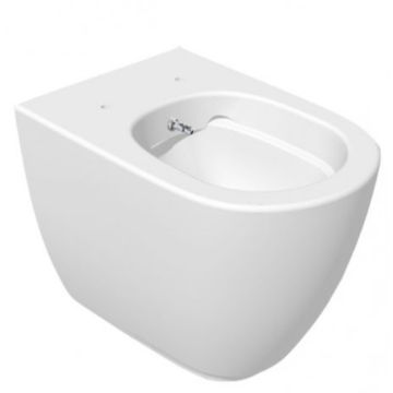 Vas WC cu bideu pe pardoseala Hatria Fusion Rimless 35x54 cm evacuare orizontala sau verticala