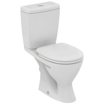 Set Vas WC cu bideu pe pardoseala cu rezervor aparent si capac Ideal Standard Eurovit 35x63 cm evacuare orizontala