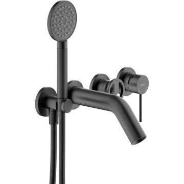 Nobili Sole Baterie cada dus monocomanda cu set dus si divertor, antracit (graphite brushed PVD)